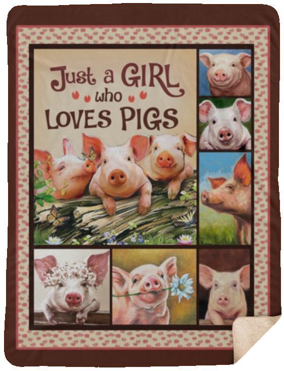 Just A Girl Who Loves Pigs Sherpa Fleece Blanket