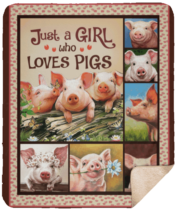 Just A Girl Who Loves Pigs Sherpa Fleece Blanket