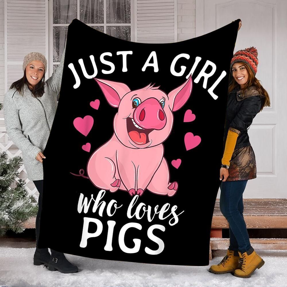 Just A Girl Who Loves Pigs Sherpa Fleece Blanket