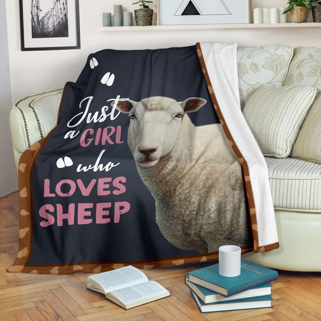 Just A Girl Who Loves Sheep Sherpa Fleece Blanket