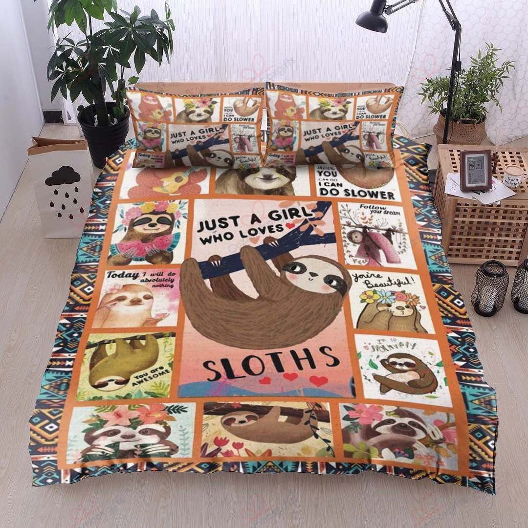 Just A Girl Who Loves Sloth Bedding Set