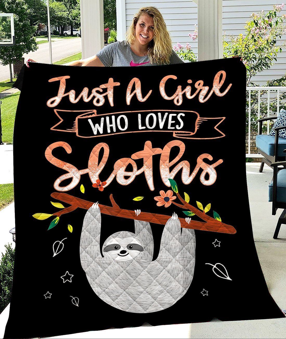 Just A Girl Who Loves Sloths Fleece Blanket