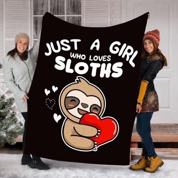 Just A Girl Who Loves Sloths Sherpa Fleece Blanket