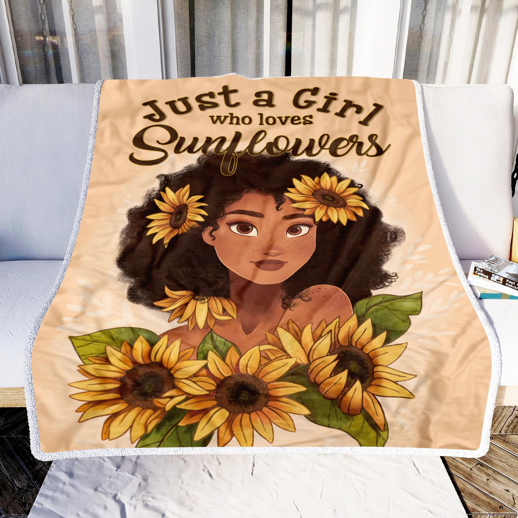 Just A Girl Who Loves Sunflowers Fleece Blanket