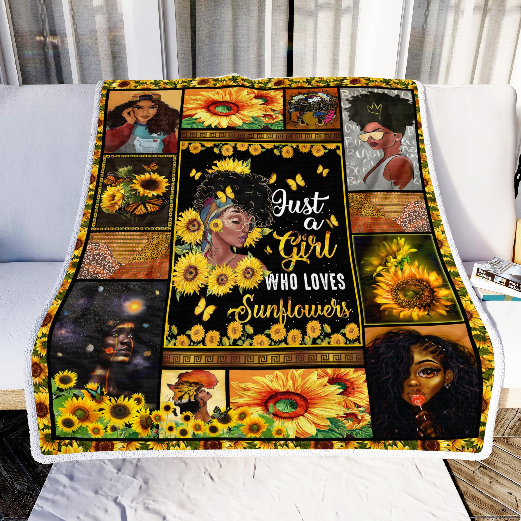 Just A Girl Who Loves Sunflowers Fleece Blanket