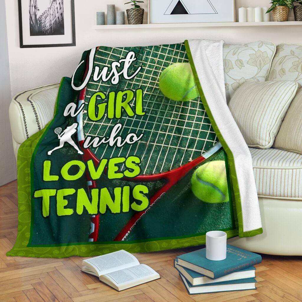 Just A Girl Who Loves Tennis Sherpa Fleece Blanket