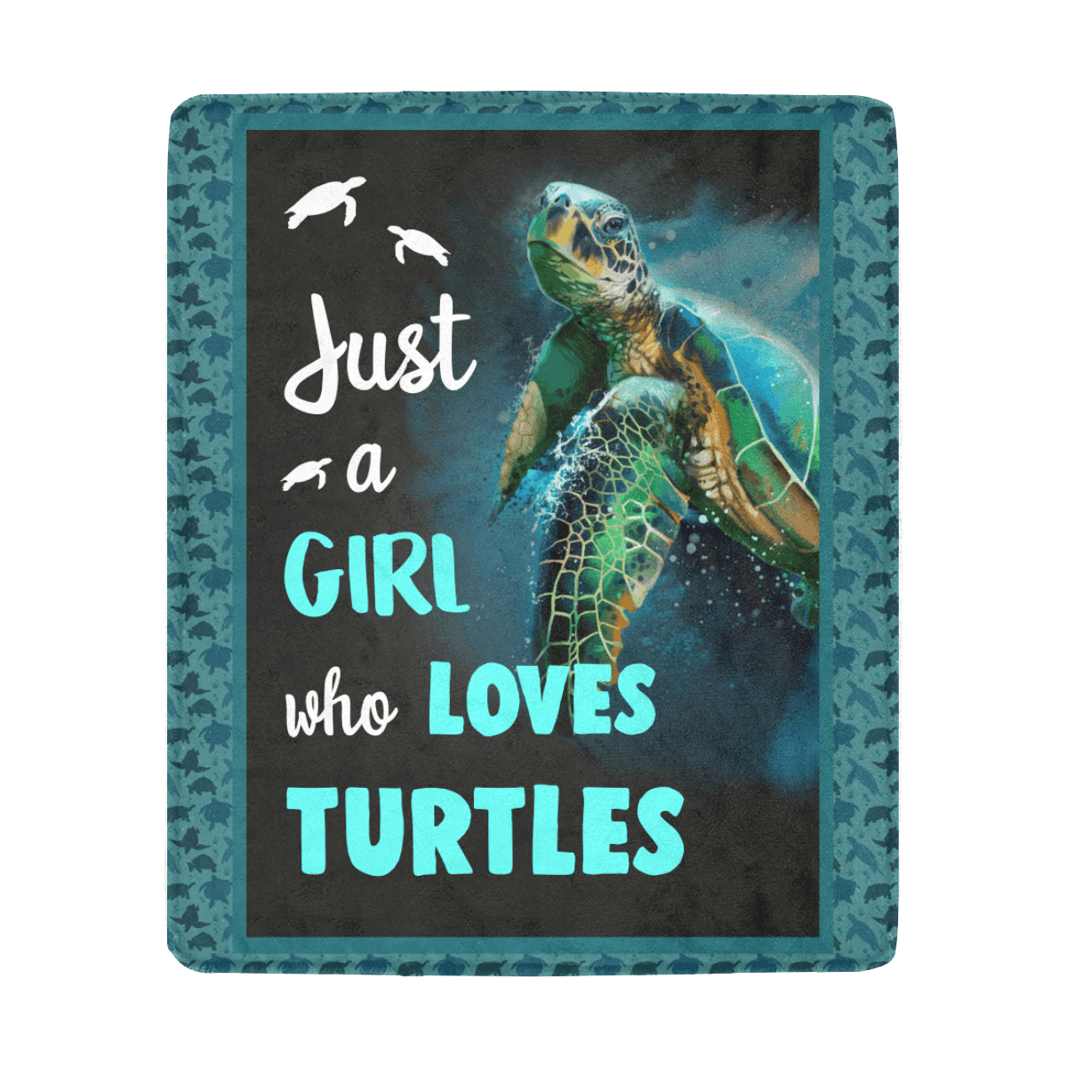 Just A Girl Who Loves Turtles Sherpa Fleece Blanket