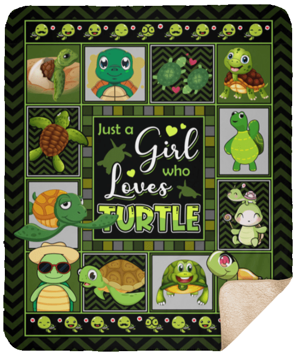 Just A Girl Who Loves Turtles Sherpa Fleece Blanket