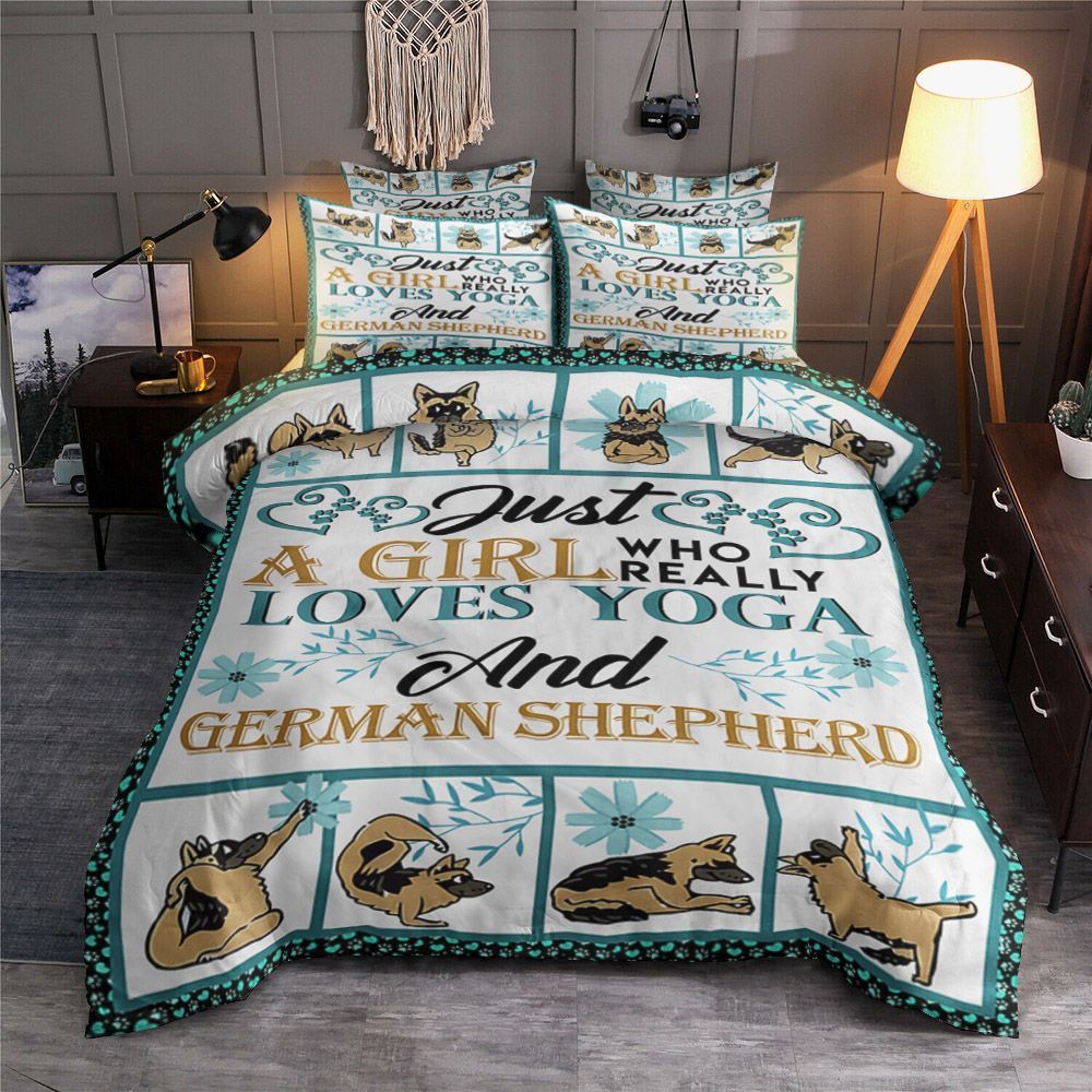 Just A Girl Who Loves Yoga And German Shepherd Bedding Set