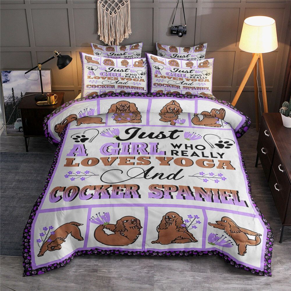 Just A Girl Who Loves Yoga N Cocker Spaniel Bedding Set