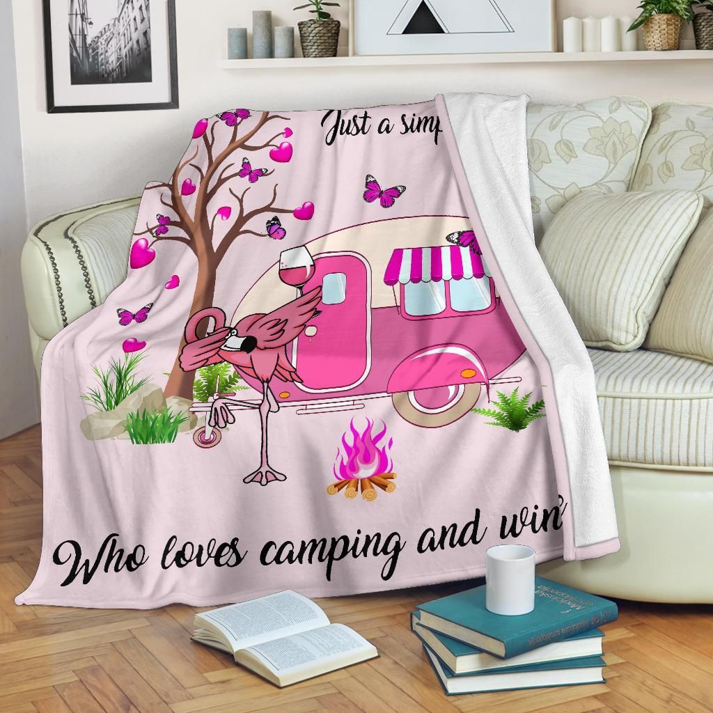 Just A Simple Girl Camping Sherpa Fleece Blanket