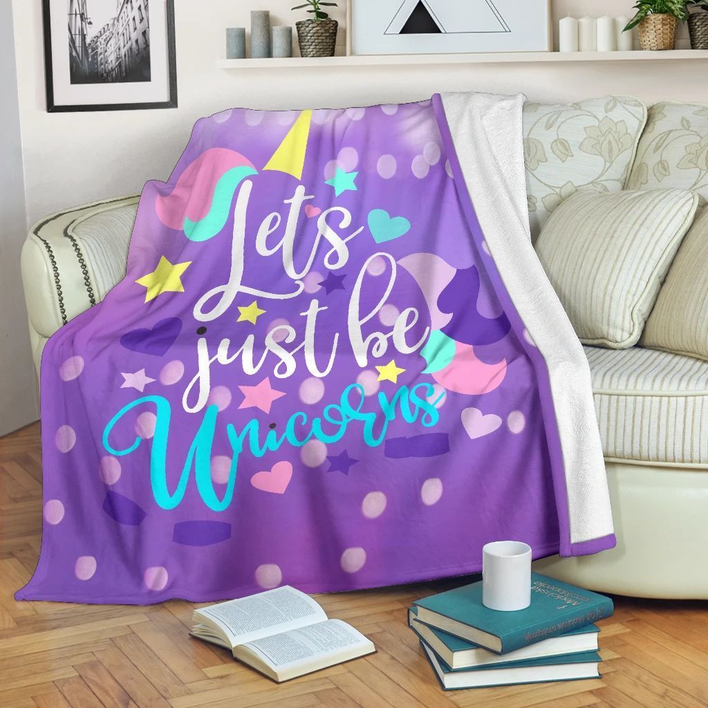 Just Be Unicorns Sherpa Fleece Blanket