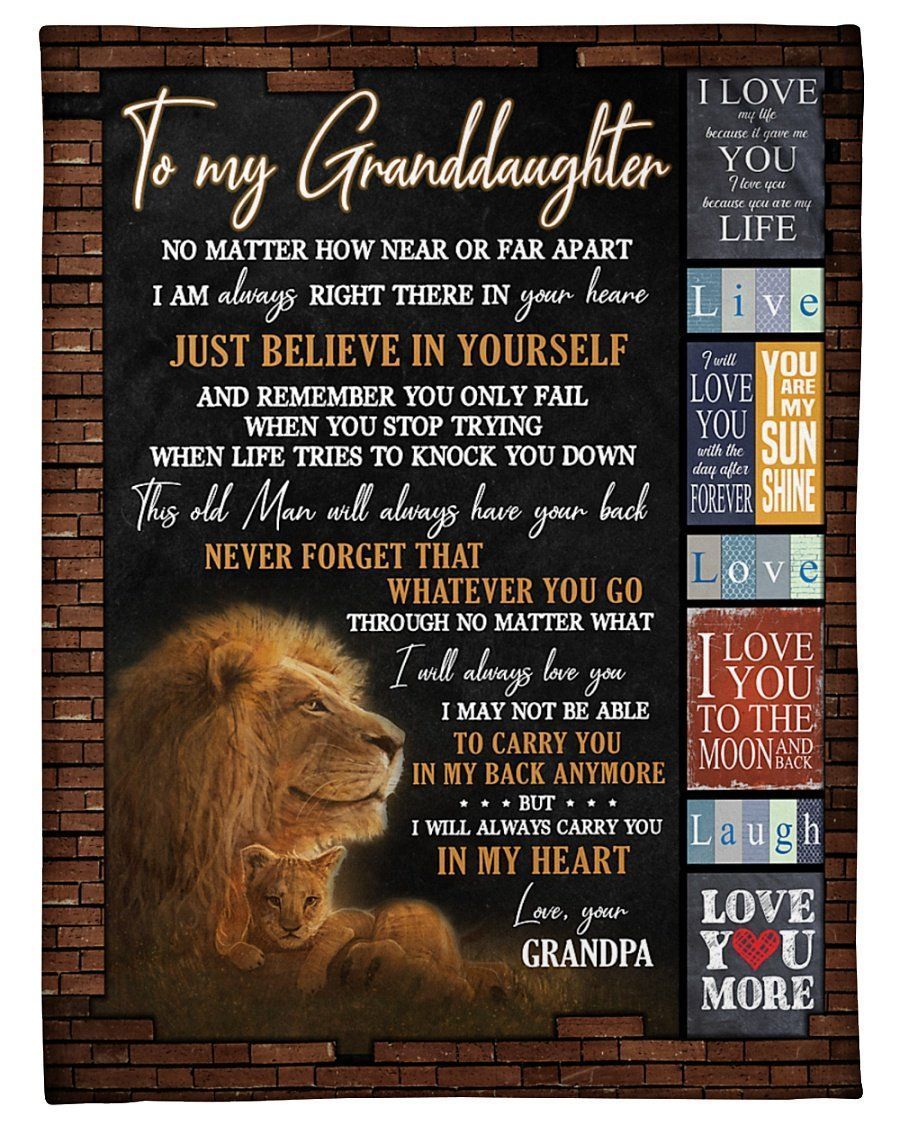 Just Believe In Yourself Lovely Message Gifts For Granddaughters Fleece Blanket