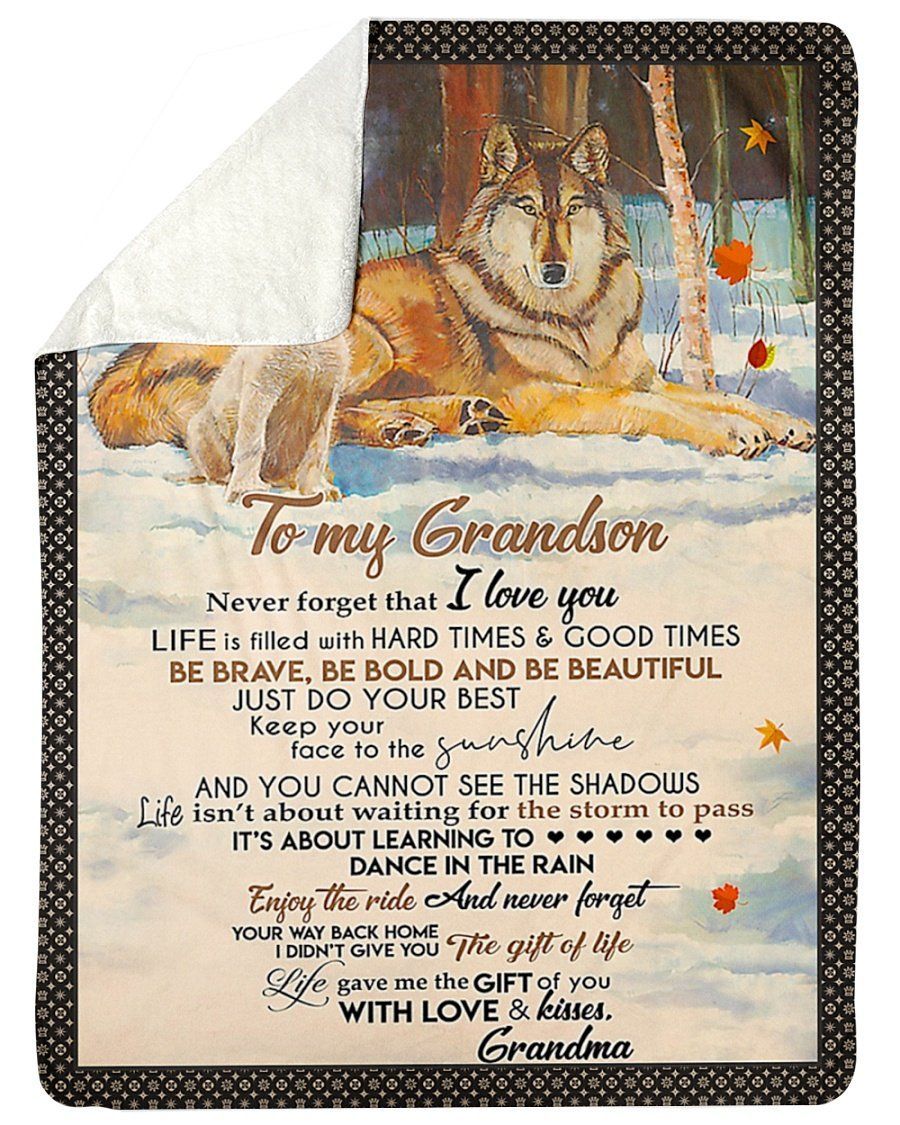 Just Do Your Best Grandma To Grandson Fleece Blanket Sherpa Blanket