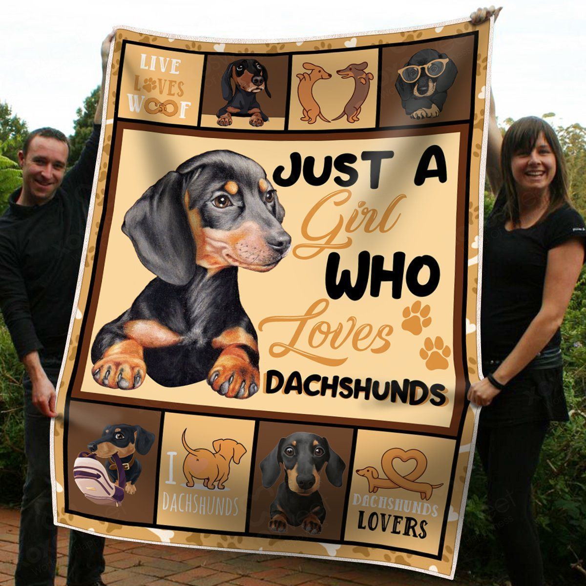 Just Girl Who Loves Dachshund Sherpa Fleece Blanket