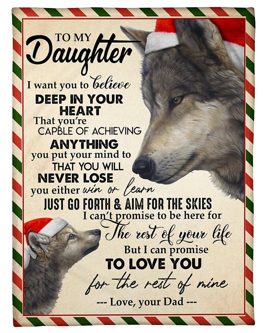 Just Go Forth Christmas Wolf Fleece Blanket To Daughter Fleece Blanket