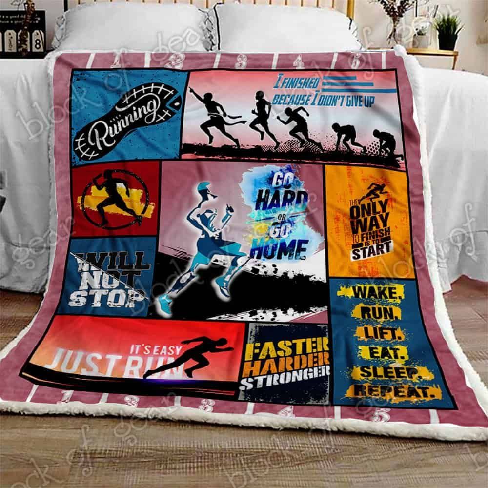 Just Keep Running Fleece Blanket