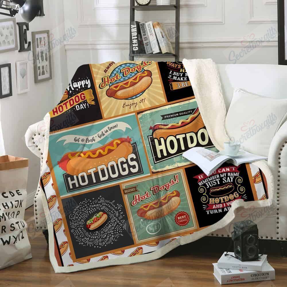 Just Say Hot Dog Fleece Blanket