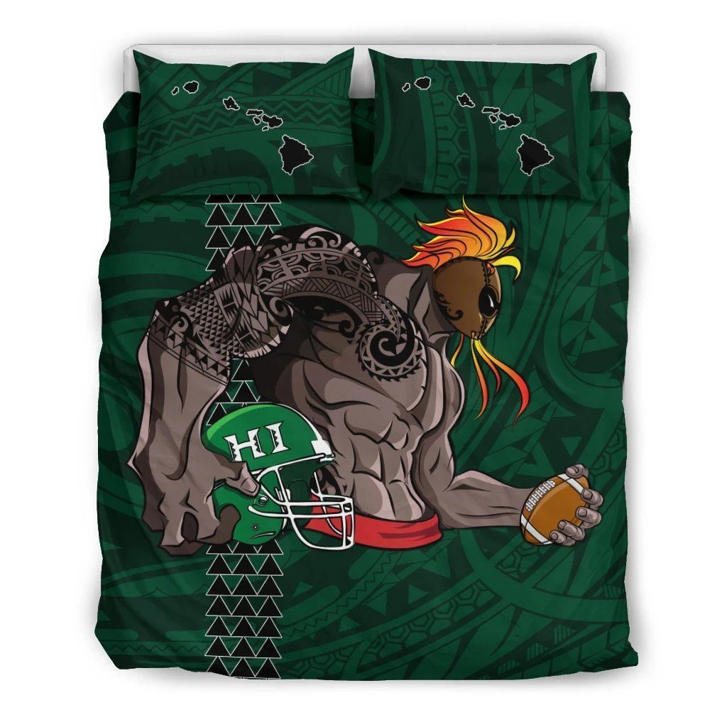 Kakau Blue Hawaii Warrior Football Bedding Set
