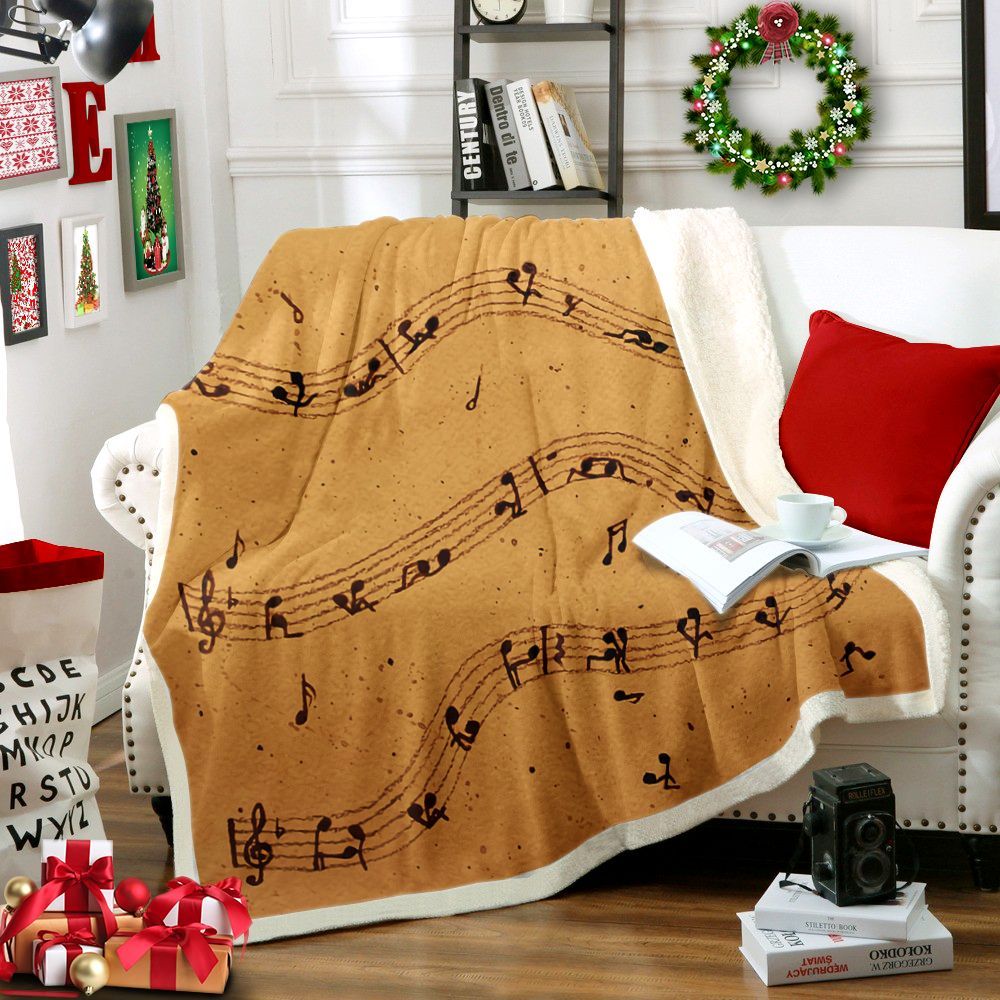 Kamasutra Music Coffee Painting Sherpa Fleece Blanket
