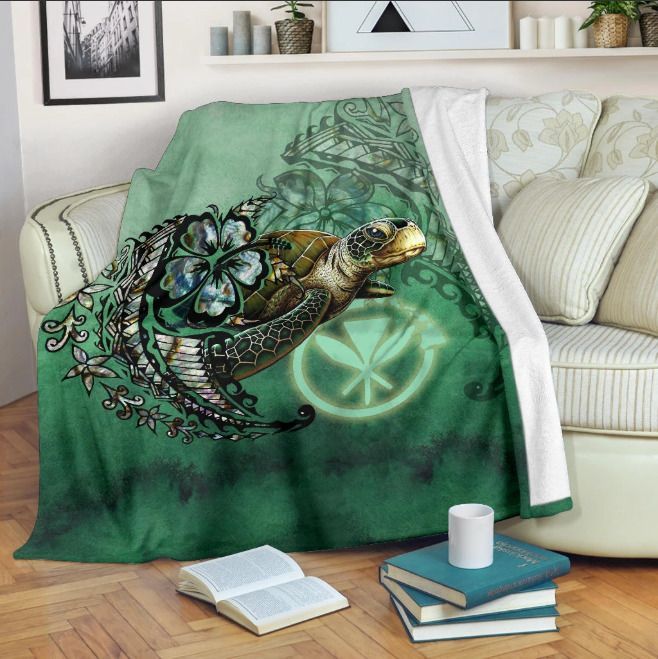 Kanaka Maoli Hawaii Turtle Sherpa Fleece Blanket