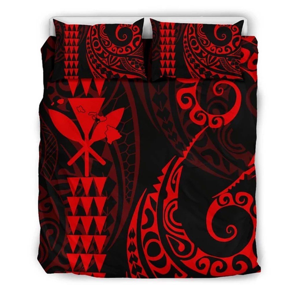 Kanaka Map Red Bedding Set