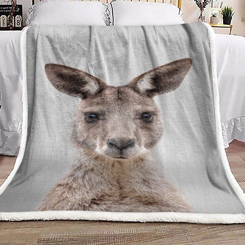 Kangaroo Sherpa Fleece Blanket