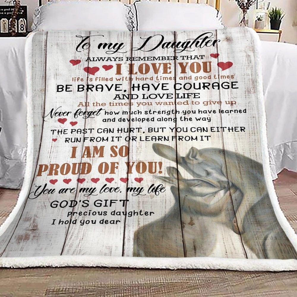 Kangaroo To My Daughter Sherpa Fleece Blanket