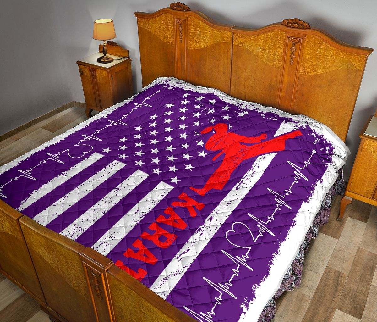 KARATE AMERICA FLAG PURPLE Quilt DHC281110978DD