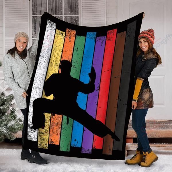 Karate Belt Karate Silhouette Sherpa Fleece Blanket