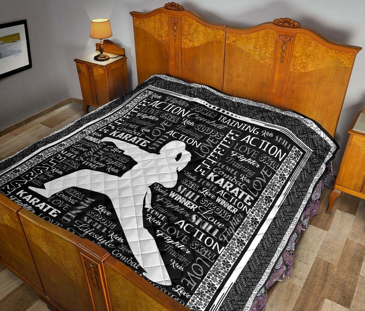 KARATE TYPO BLACK QUILT DHC281110968DD