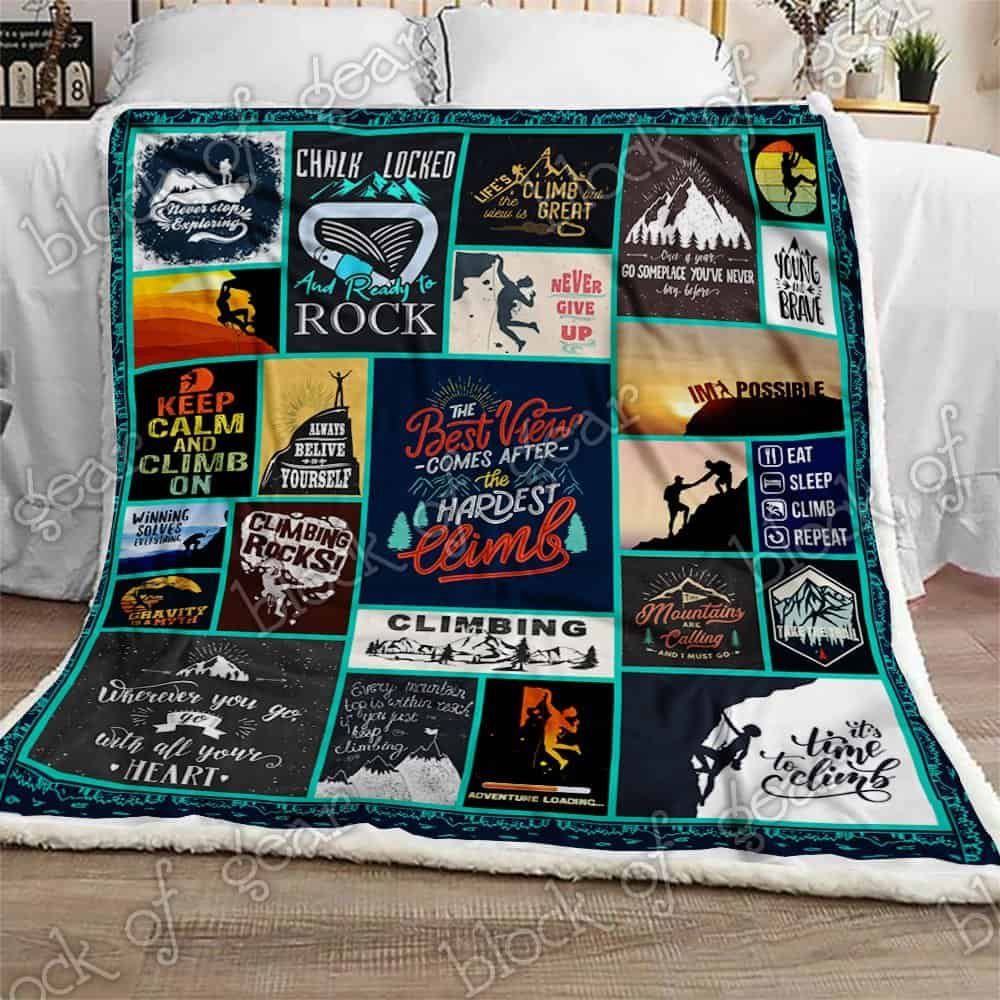 Keep Calm and Climb On Fleece Blanket