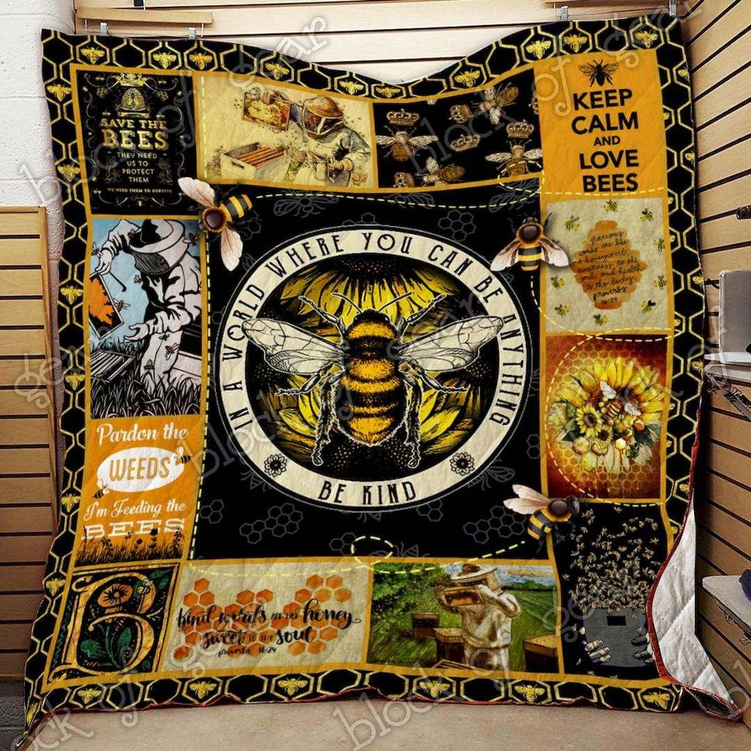 Keep Calm And Love Bees CLD170712 Quilt Blanket