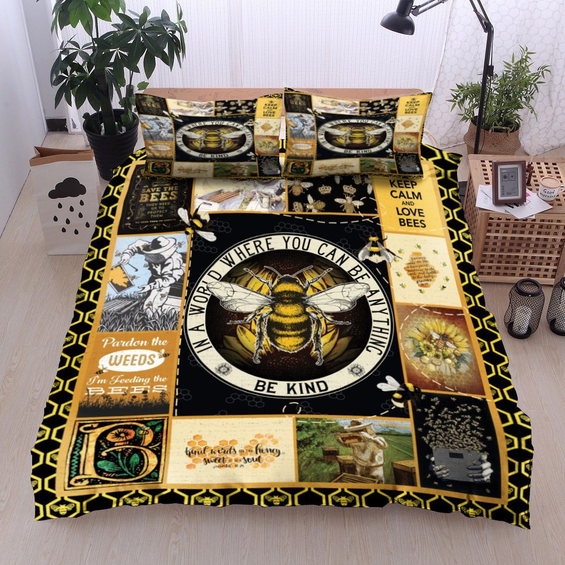 Keep Calm And Love Bees Bedding Set