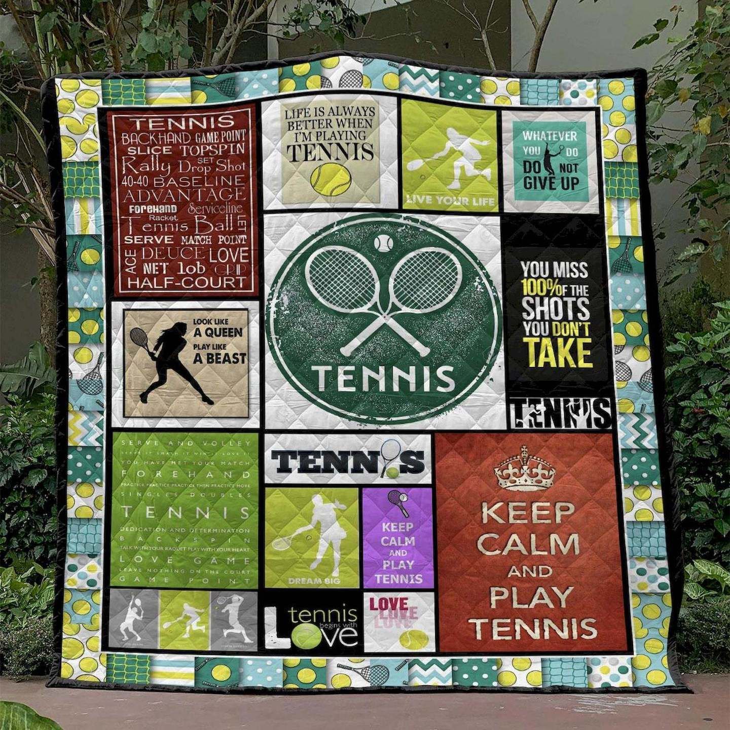 Keep Calm And Play Tennis 210520 Quilt Blanket