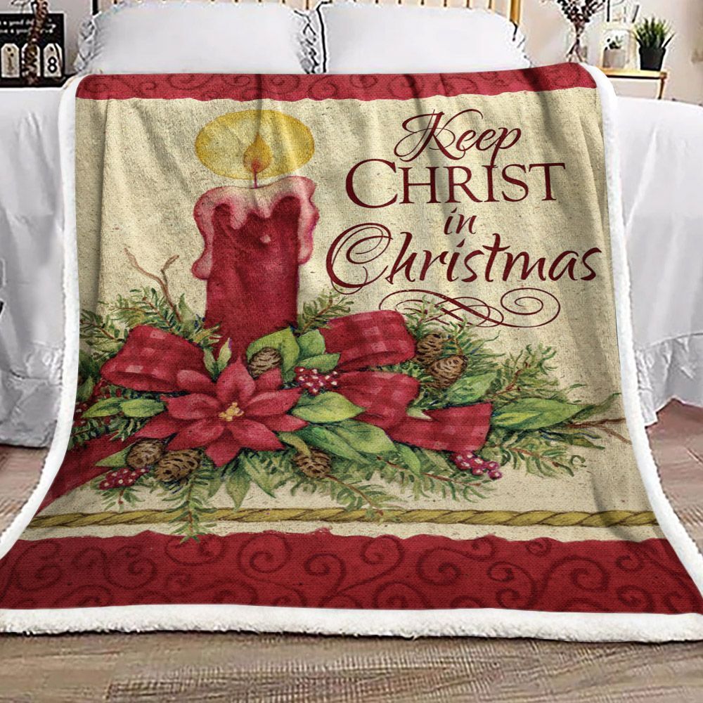 Keep Christmas Sherpa Fleece Blanket