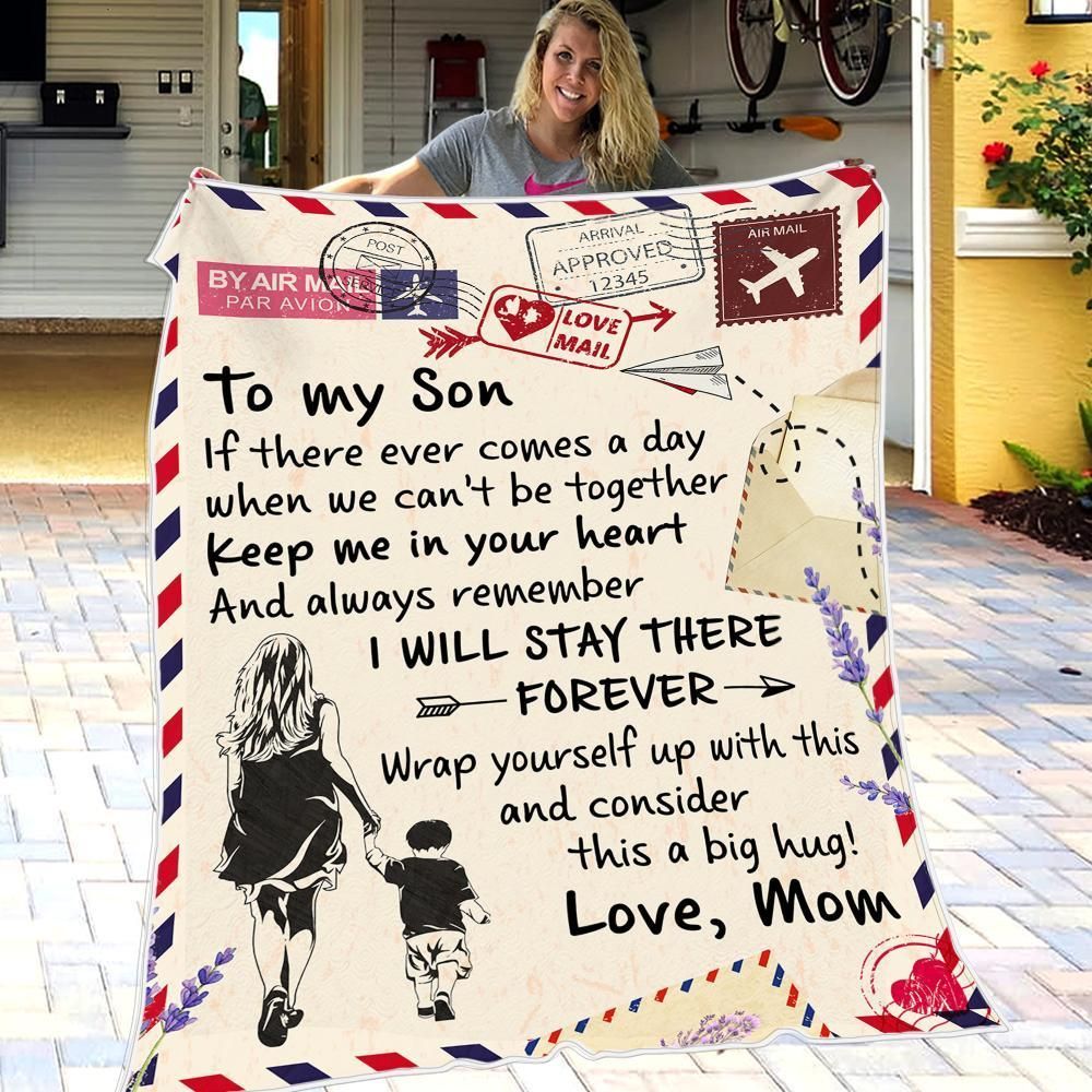 Keep Me In Your Heart Mom Gift For Son Fleece Blanket