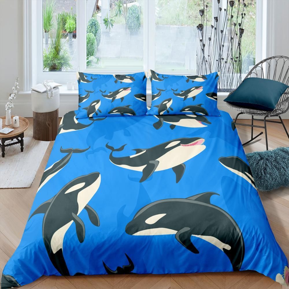 Killer Dolphins Blue Bedding Set