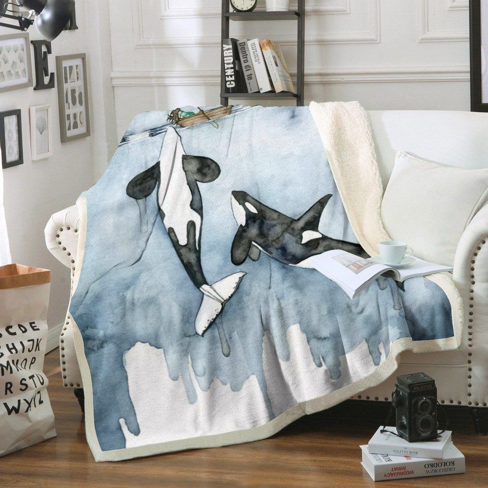 Killer Whale Sherpa Fleece Blanket