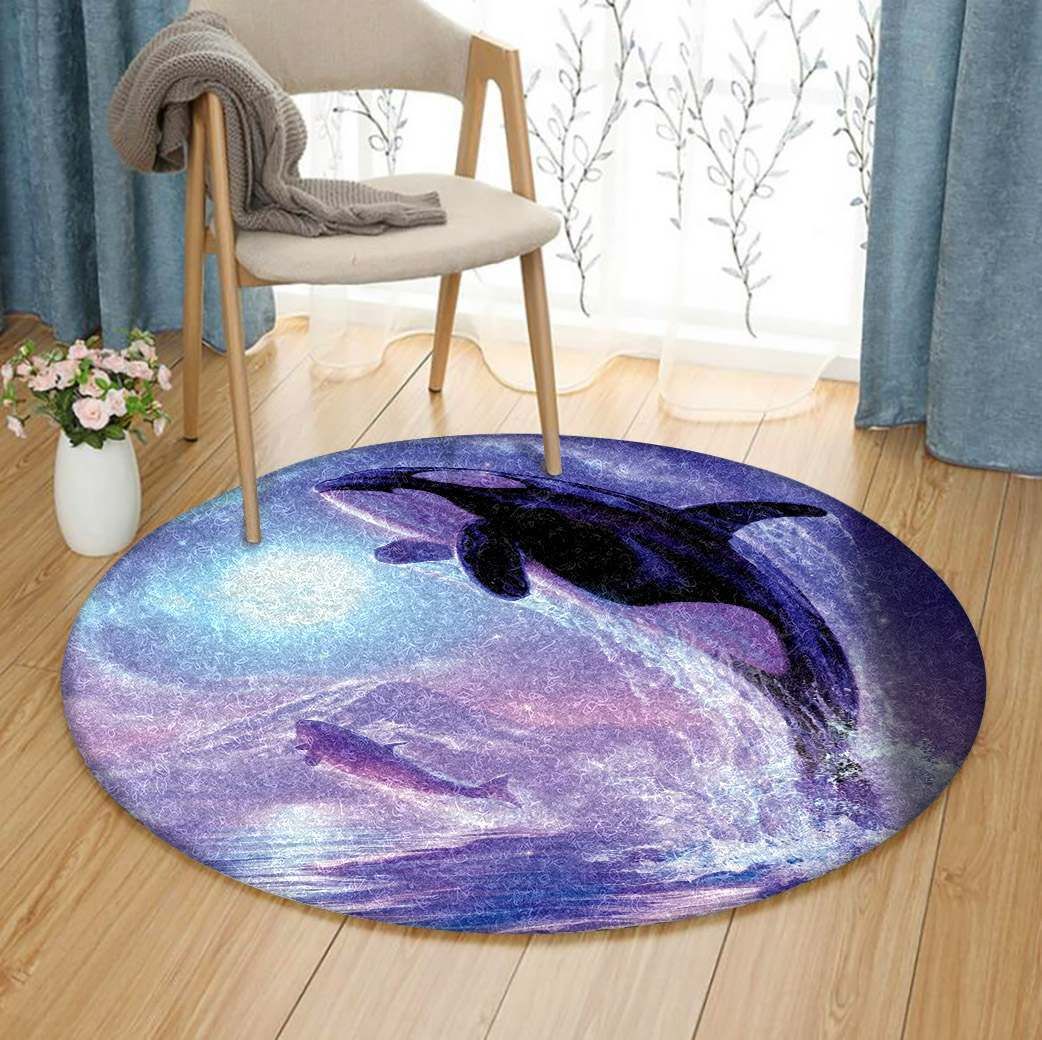 Killer Whale Round Carpet