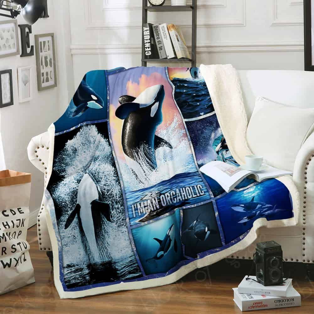 Killer Whale Orcaholic Fleece Blanket