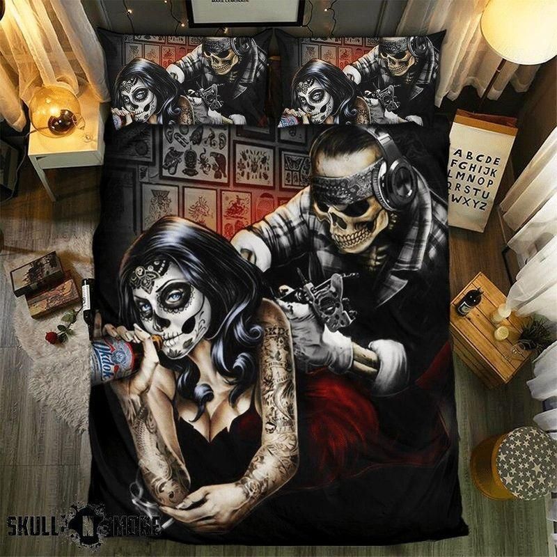 Killing Lady By Skull Printed Bedding Set