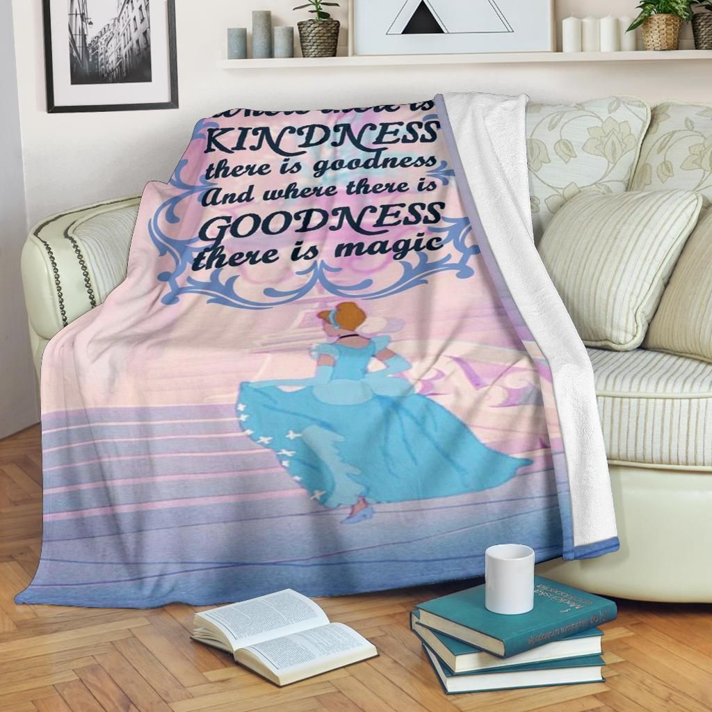 Kindness And Goodness Cinderella Printed Fleece Blanket