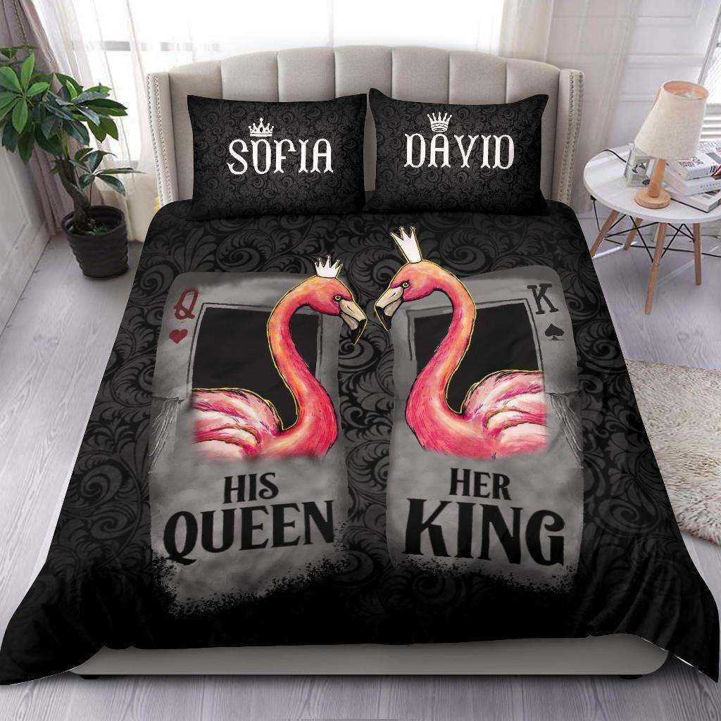 King And Queen Flamingo Bedding Set
