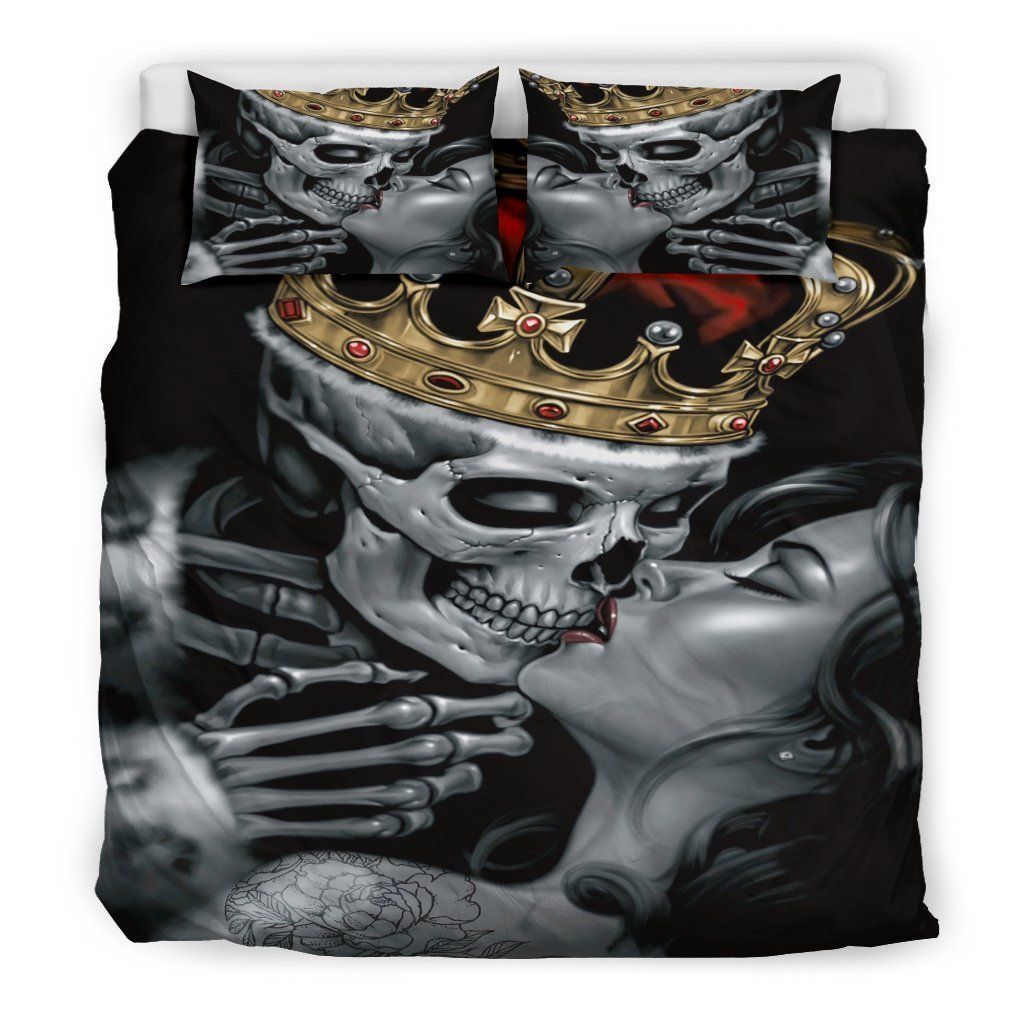 King And Queen Skull Bedding Set