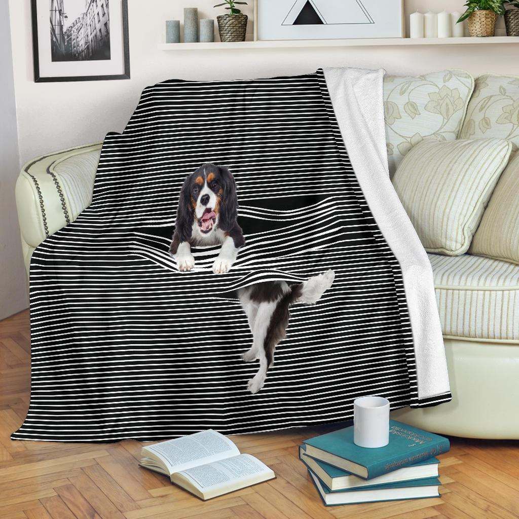 King Charles Spaniel Back and White Blanket