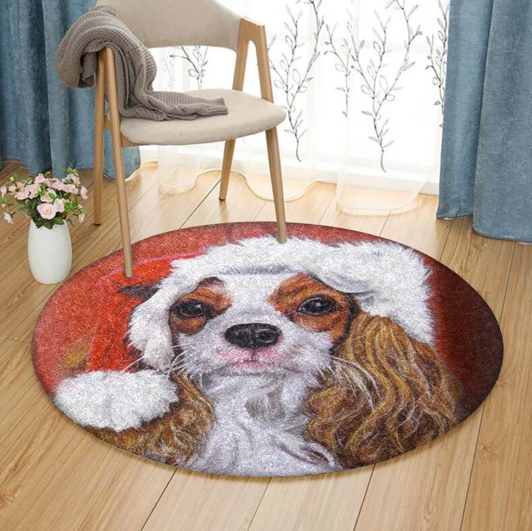 King Charles Spaniel Round Carpet