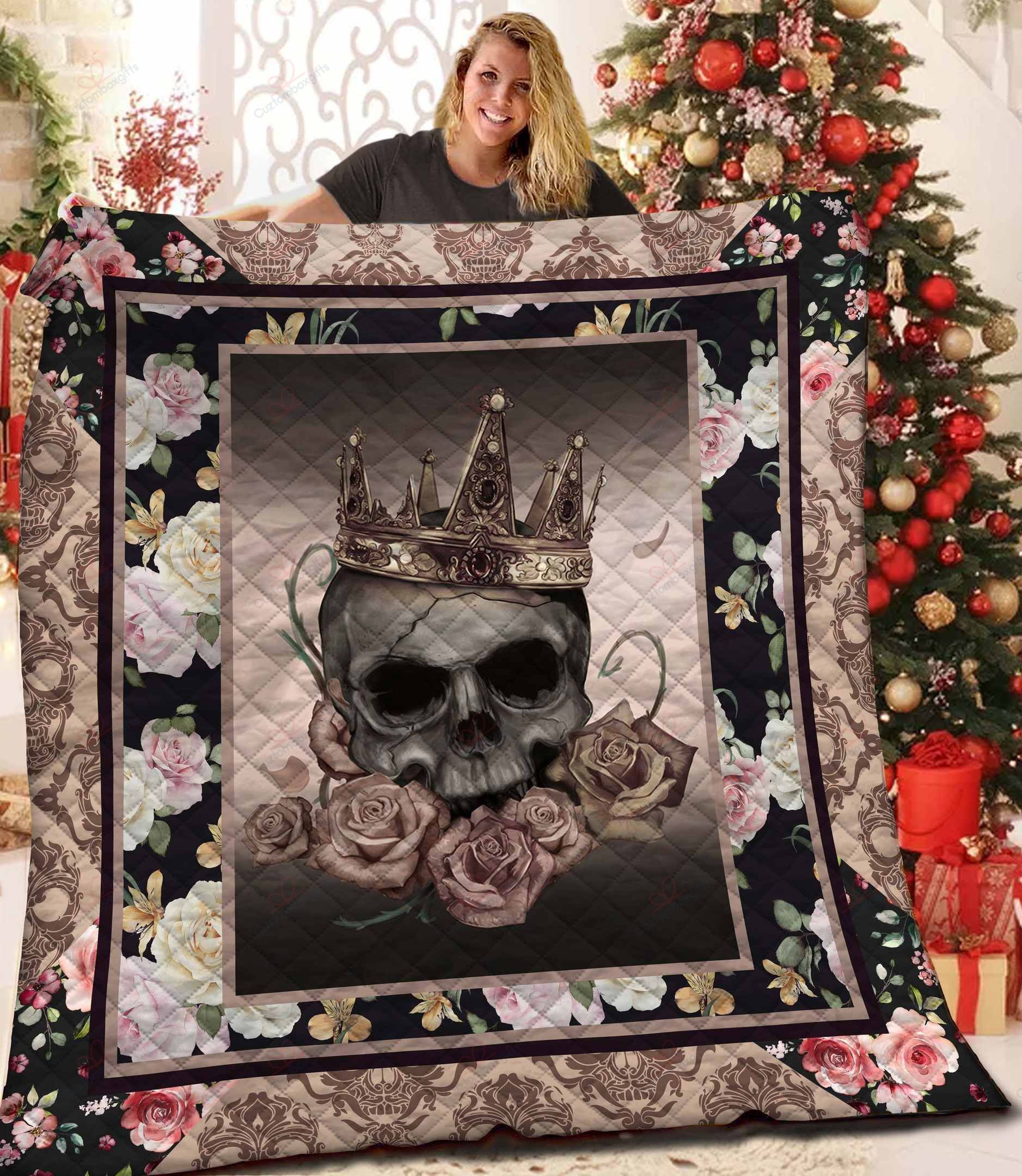 King Flower Skull GS-CL-TH1208 Quilt Blanket