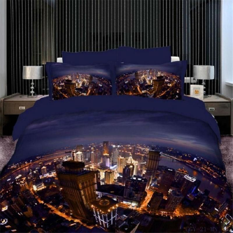 King Or Queen City Night  Bedding Set