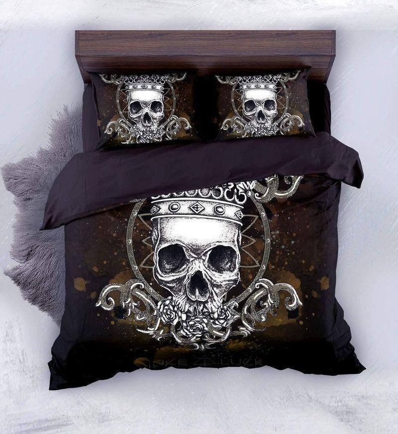 King Rose Skull Printed Bedding Set